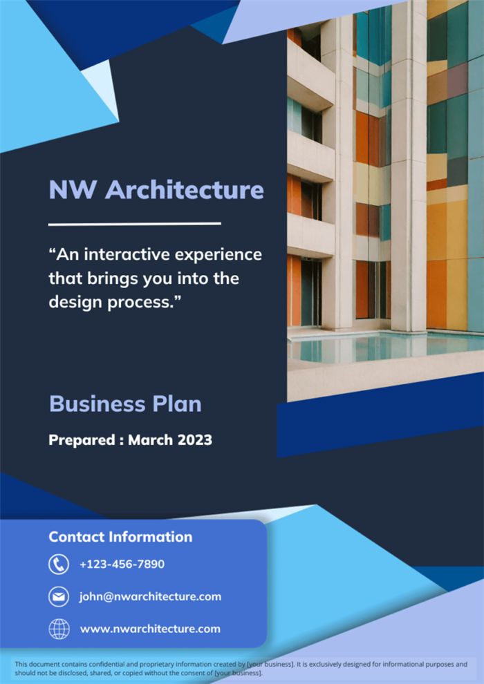 How to Write a Business Plan Cover Page Template 